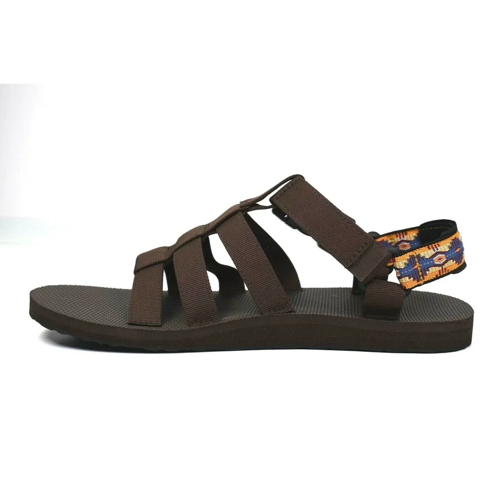 TEVA Men's Dorado‎ Brown Multi-Color Print Strap Sandals 1110640 Size 13